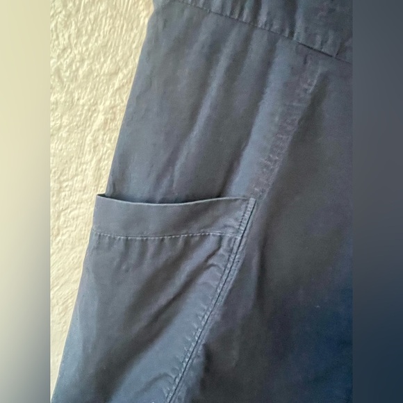 Theory Bonza Cotton Poplin Full Zip Front Knee Length Dress Navy Size 6 - Picture 2 of 9